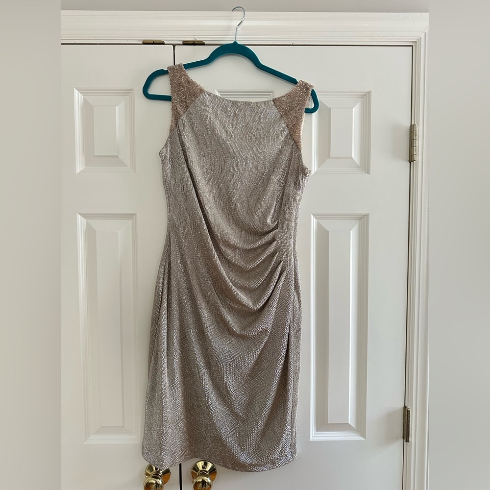 Ralph Lauren (Evening) - Gold Midi Evening Dress - Size 12